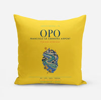Thumbnail for Porto Francisco Sá Carneiro Airport (OPO) design on yellow pillow