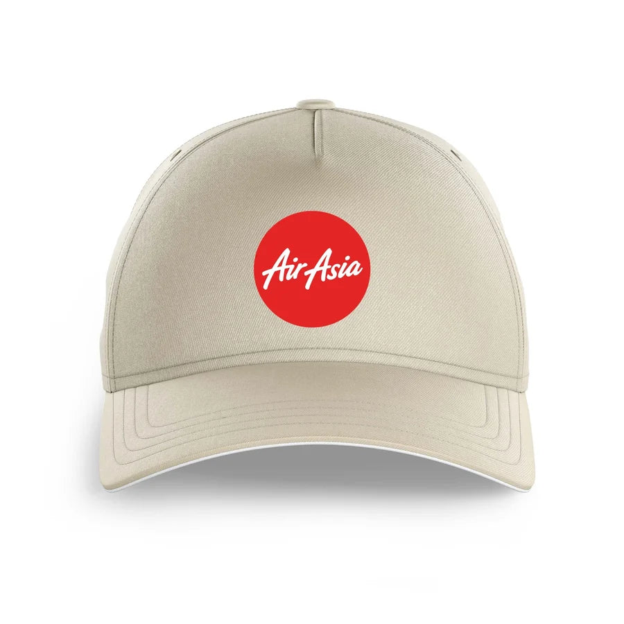 AirAsia logo printed on beige cap