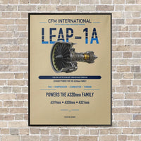 Thumbnail for CFM LEAP-1A vertical canvas print - framed - beige background