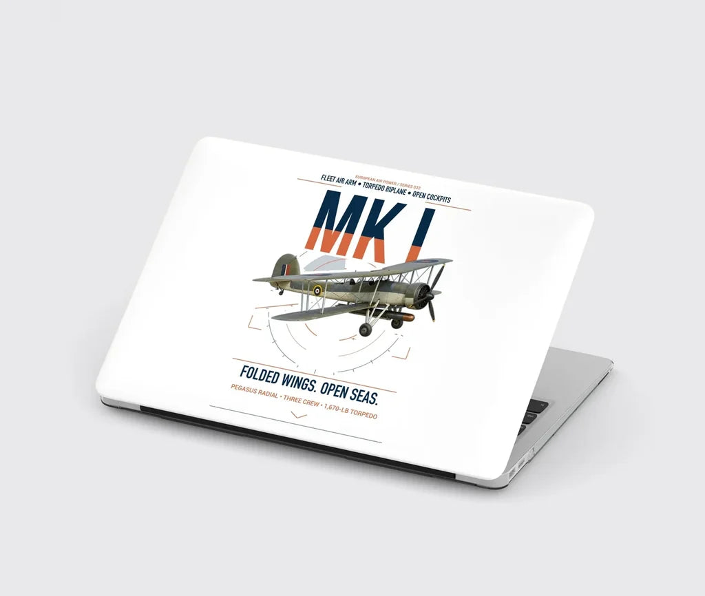 Fairey Swordfish Mk I design on white MacBook case
