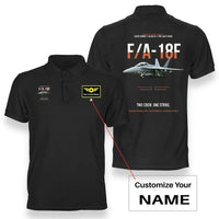 Thumbnail for F-A-18F SUPER HORNET design on black polo with custom name badge