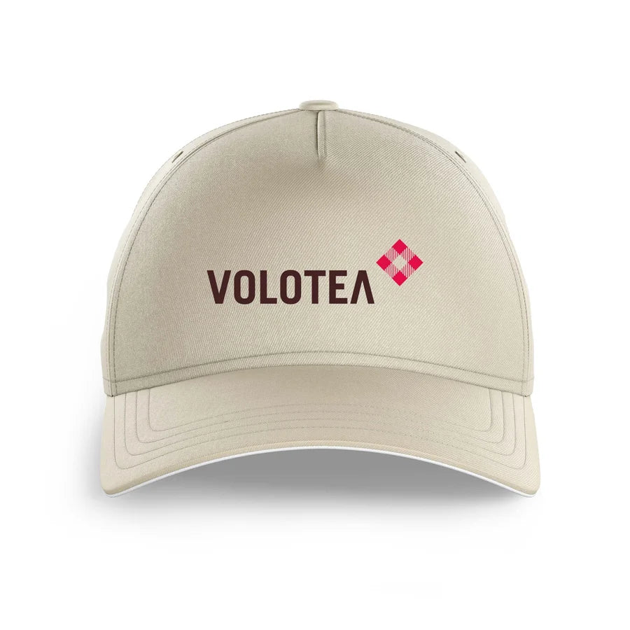 Volotea Airlines logo printed on beige cap