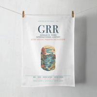 Thumbnail for Gerald R. Ford International Airport Grand Rapids (GRR) design on white towel