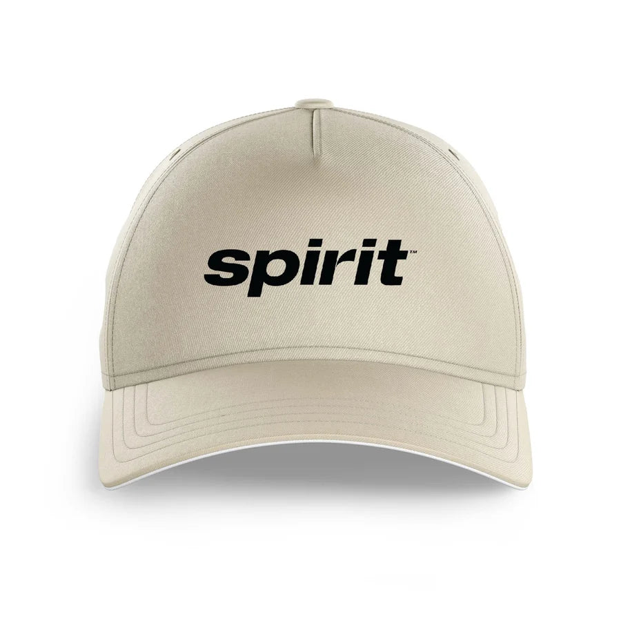 Spirit Airlines logo printed on beige cap