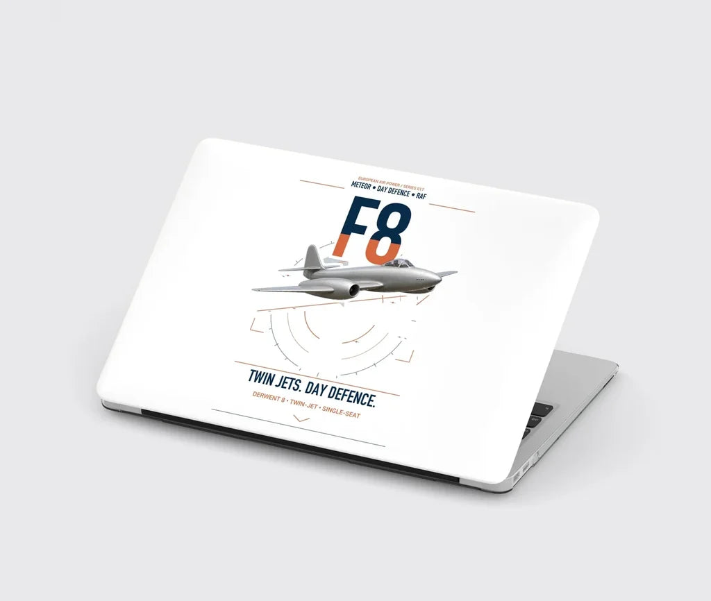 Gloster Meteor F8 design on white MacBook case