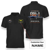 Thumbnail for F6U-1 PIRATE design on black polo with custom name badge