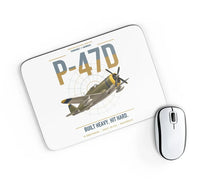 Thumbnail for P-47D Thunderbolt Razorback design on white rectangle mouse pad