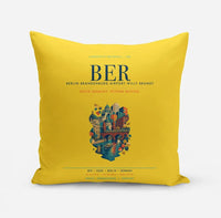 Thumbnail for Berlin Brandenburg Airport Willy Brandt (BER) design on yellow pillow