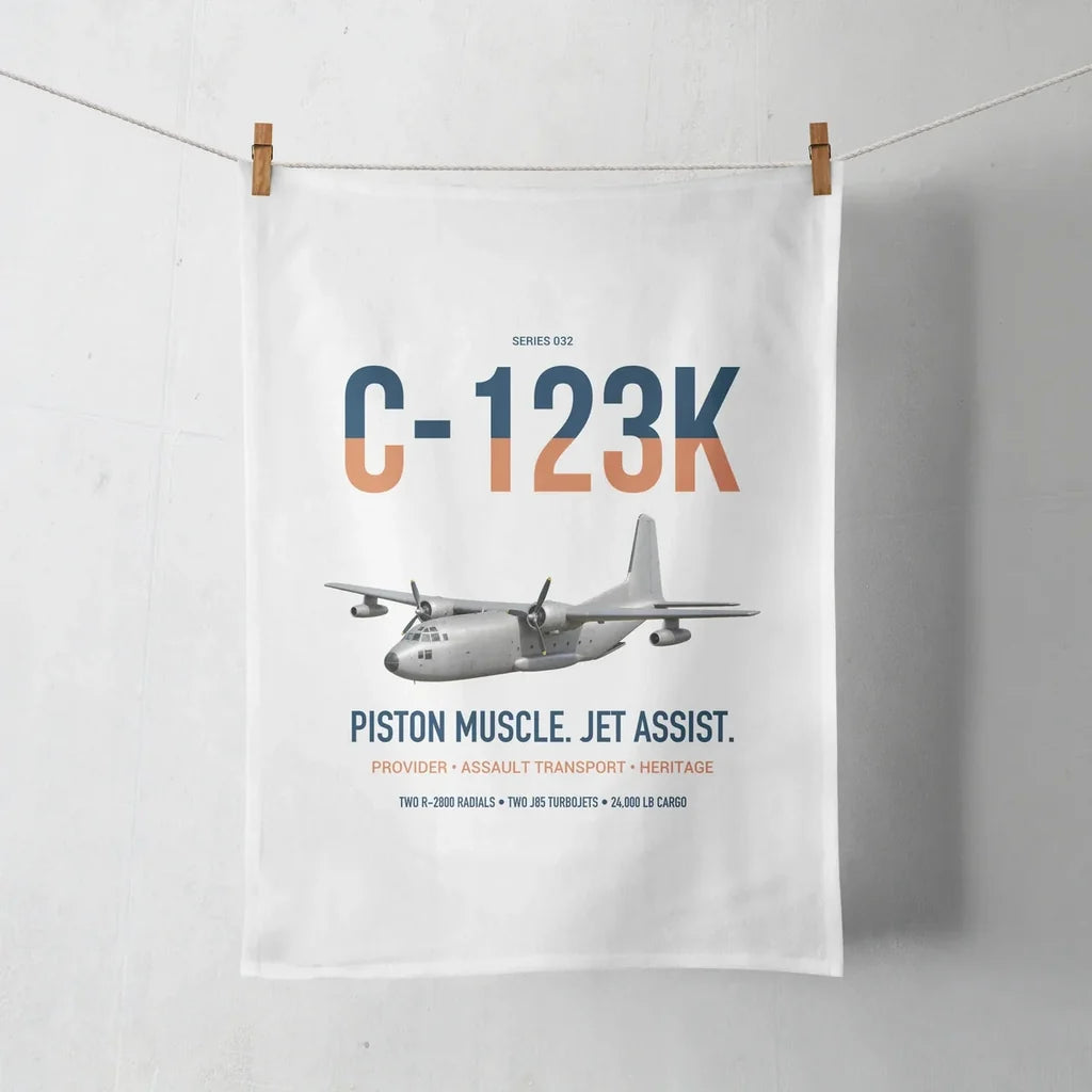 C-123K Provider design on white towel