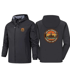 Retro Apache AH-64 Rain Jackets & Windbreakers