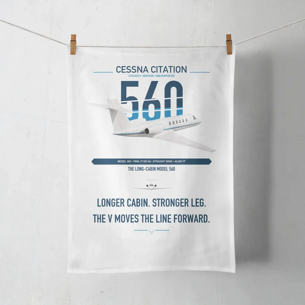 Cessna Citation 560 - Citation V design on white towel