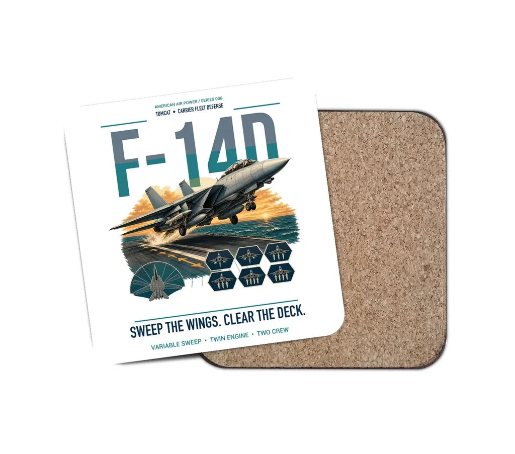 F-14D Tomcat design on white 1 piece coaster