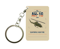 Thumbnail for Bell AH-1G Cobra design on beige designed key chain, double-side print