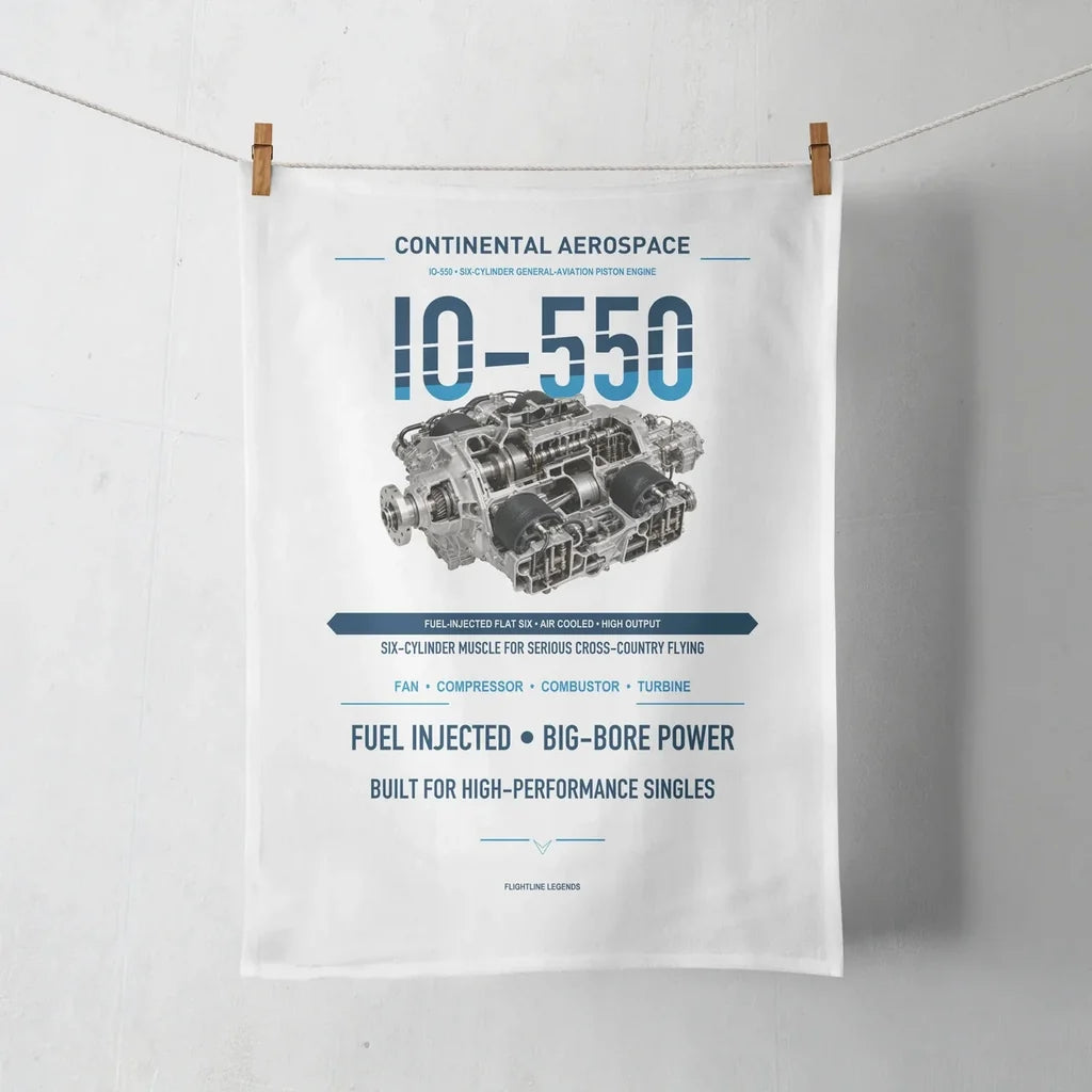 IO-550 design on white towel