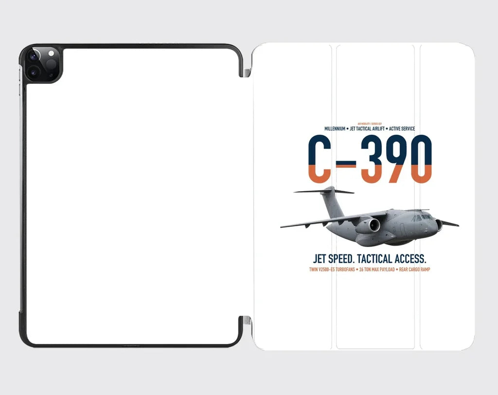 C-390 Millennium design on white ipad tablet case