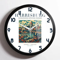Thumbnail for HARRISBURG - Poster - Wall Clock Framed - White