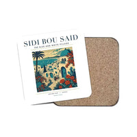 Thumbnail for SIDI BOU SAID - Poster - Coaster - White