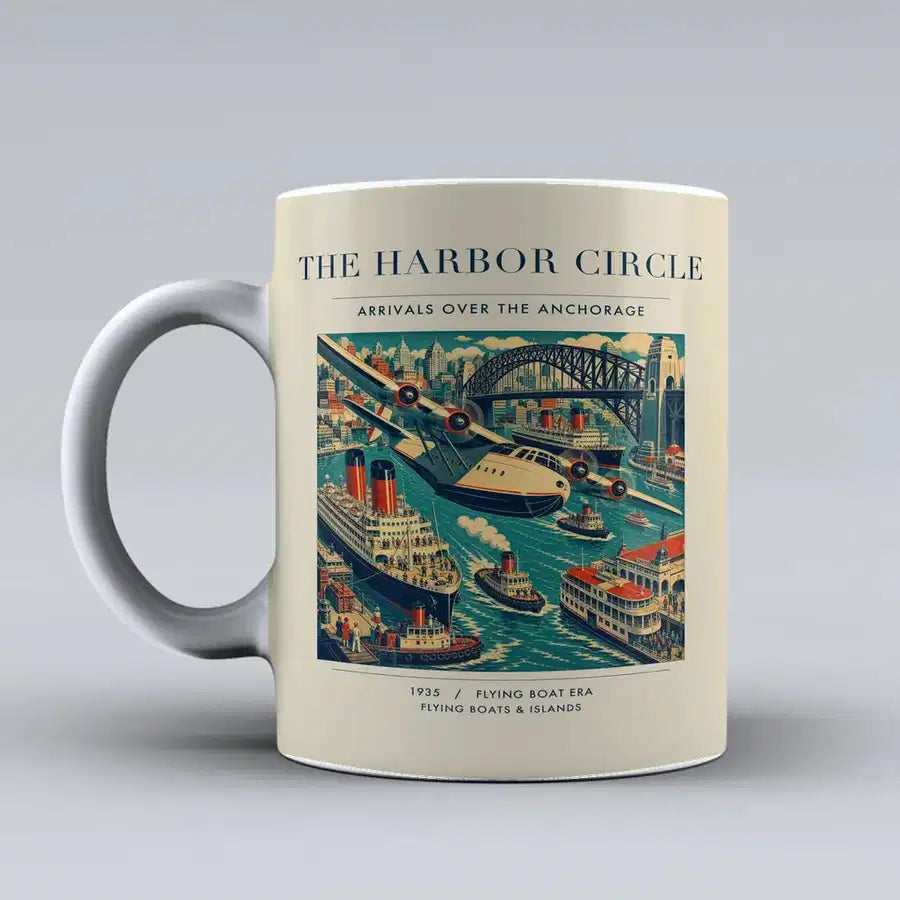 VINTAGE G4059 - The Harbor Circle - Ceramic Mug design on beige