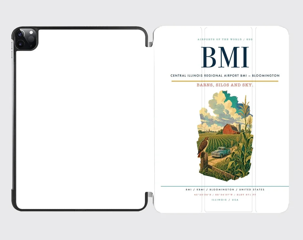 Central Illinois Regional Airport (BMI) design on white ipad tablet case