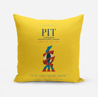 Thumbnail for Pittsburgh International Airport (PIT) design on yellow pillow