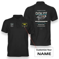 Thumbnail for CATALYST design on black polo with custom name badge