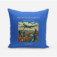 Thumbnail for VINTAGE G4089 - The Runway Garden - Designed Pillows design on blue