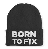 Thumbnail for Born To Fix Airplanes Embroidered Beanie - view 2