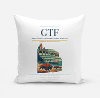 Thumbnail for Great Falls International Airport (GTF) design on white pillow