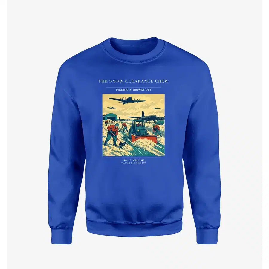 VINTAGE G4523 - The Snow Clearance Crew - Designed Sweatshirts design on blue
