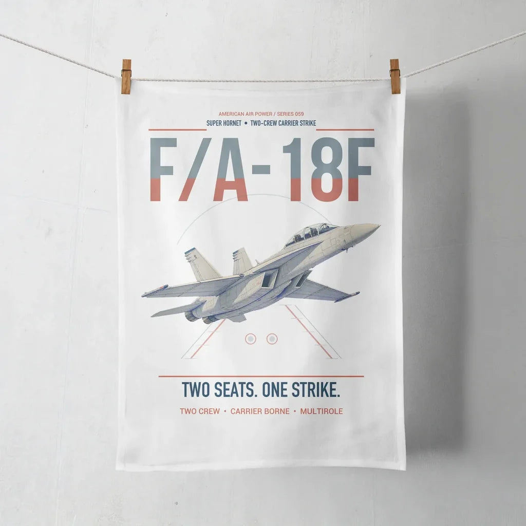 F-A-18F Super Hornet design on white towel