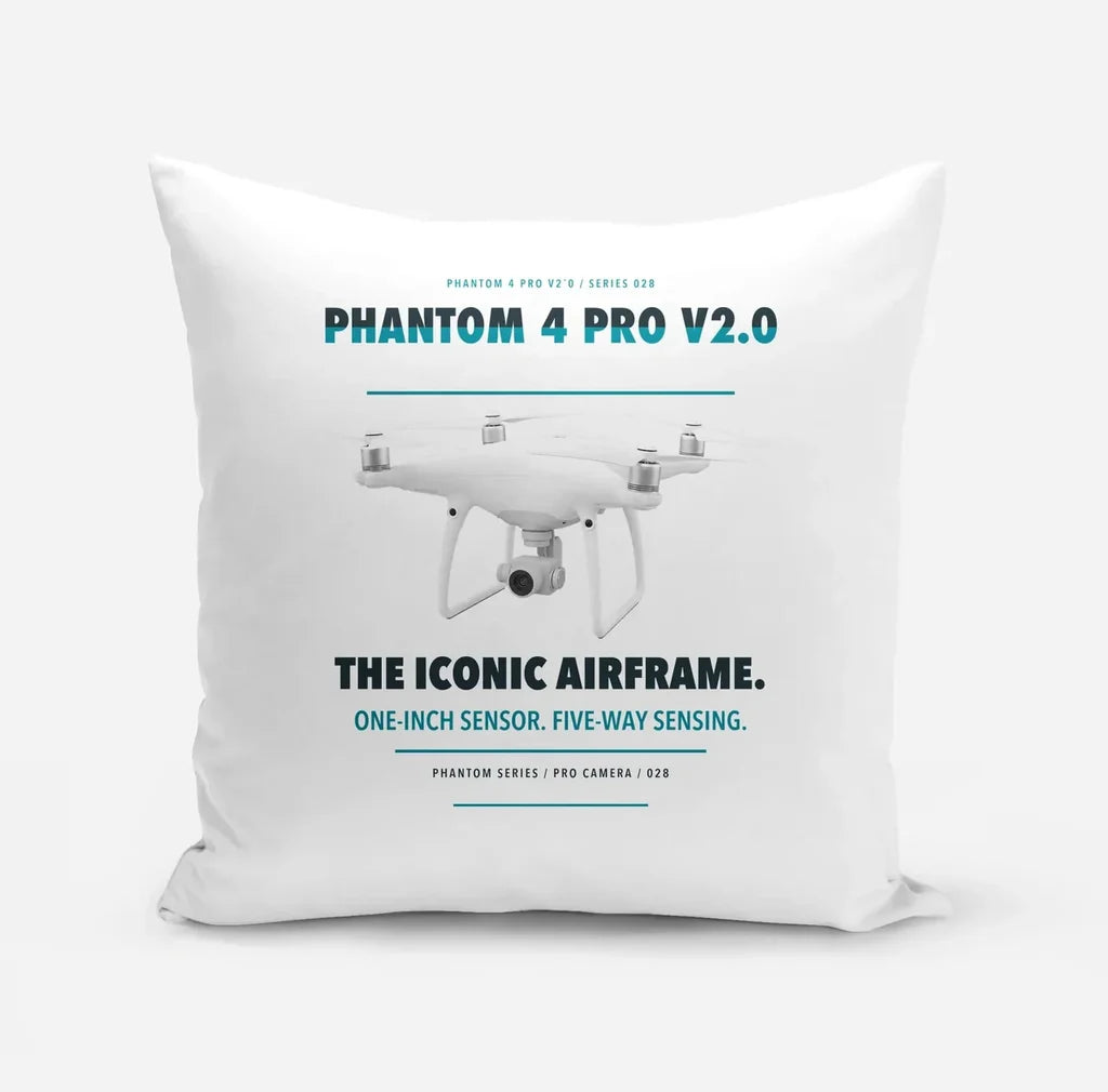 DJI Phantom 4 Pro V2.0 design on white pillow