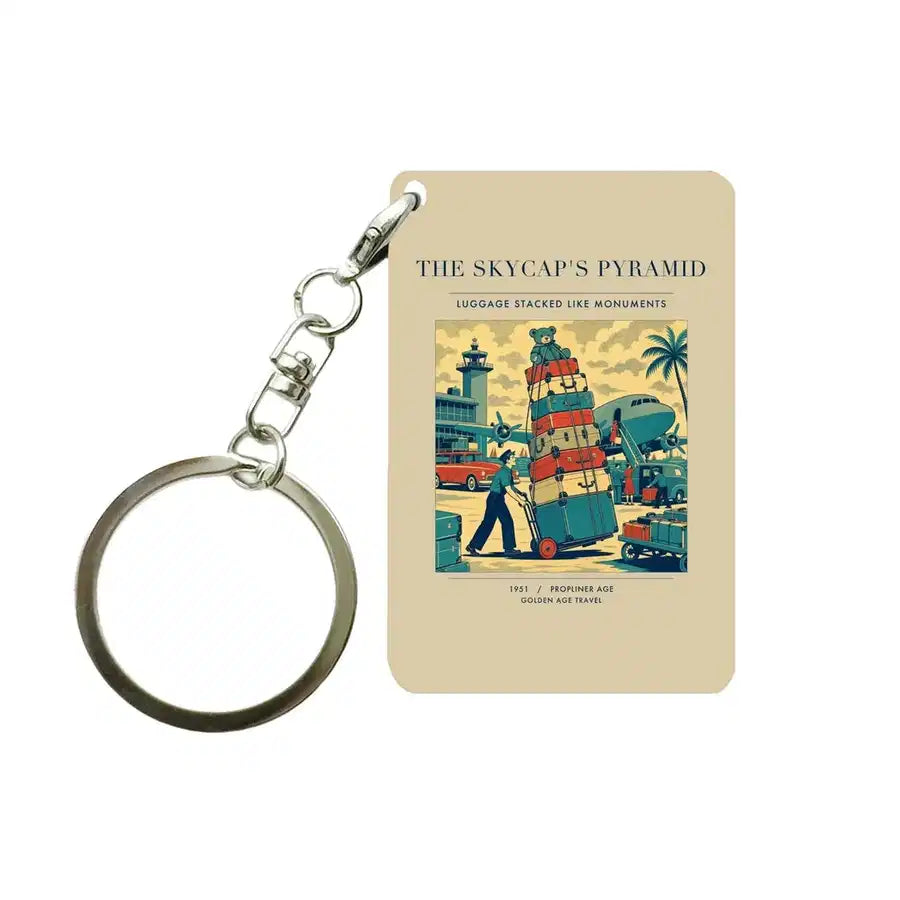 VINTAGE G4379 - The Skycap's Pyramid - Designed Key Chain design on beige