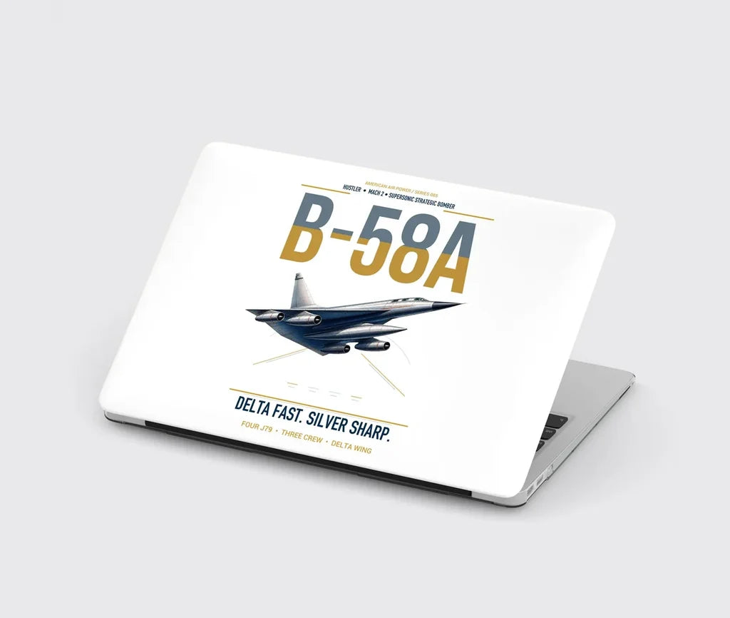 B-58A Hustler design on white MacBook case