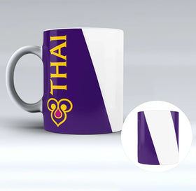 Thai Airways Designed Ceramic White Mugs
