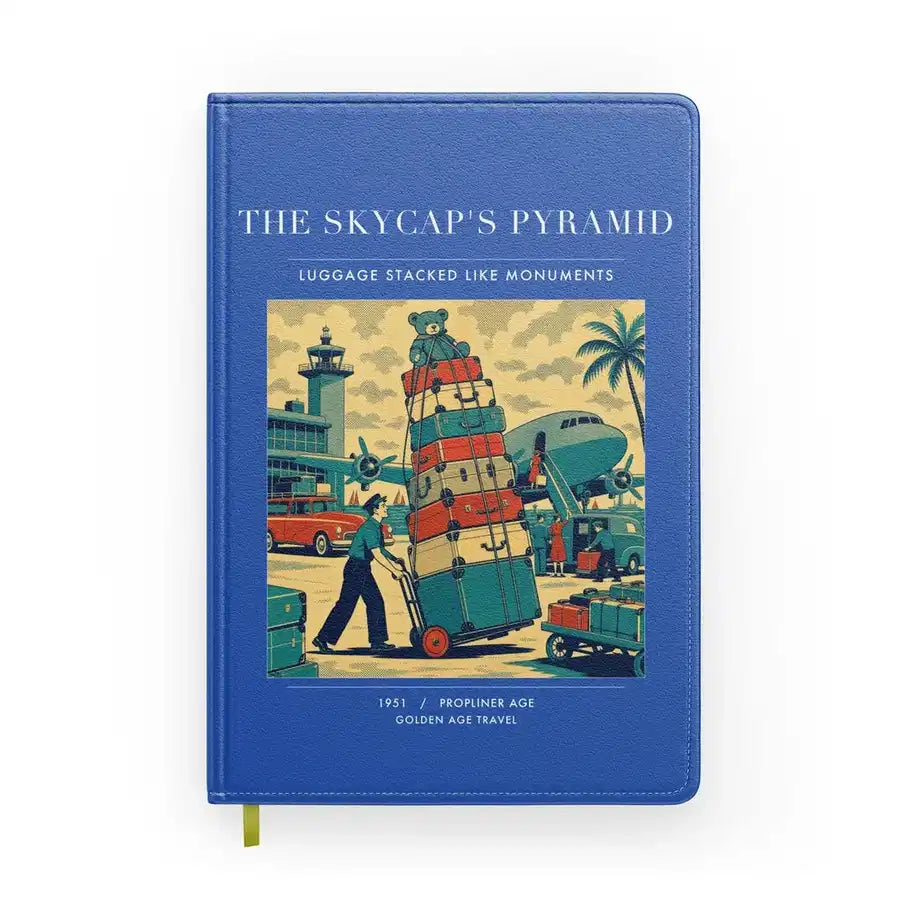 VINTAGE G4379 - The Skycap's Pyramid - Designed Notebooks design on blue