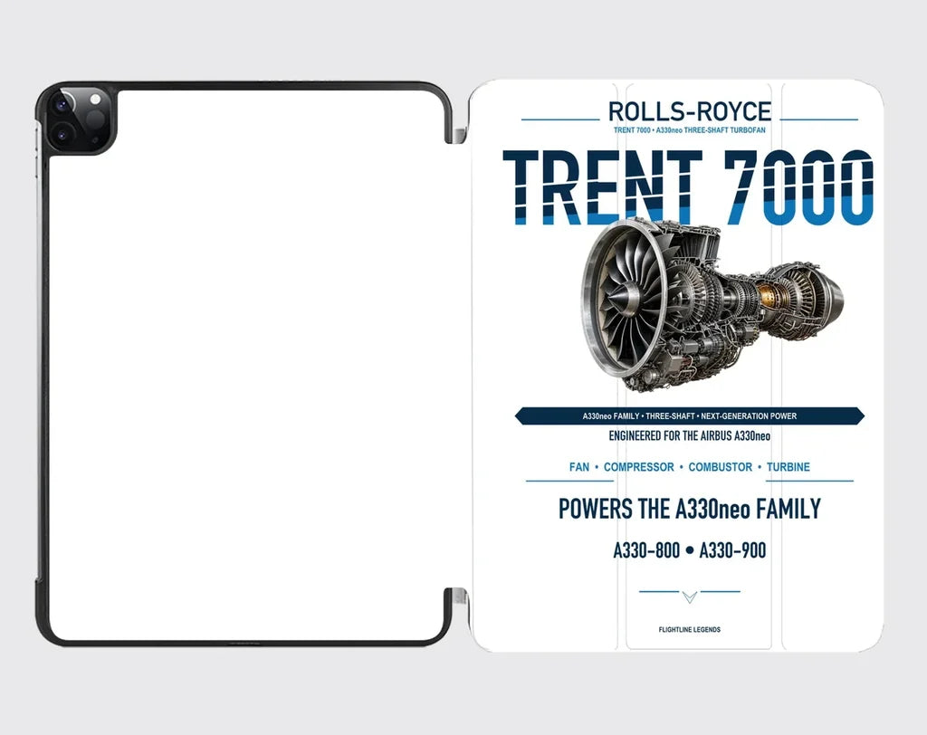 TRENT 7000 design on white ipad tablet case