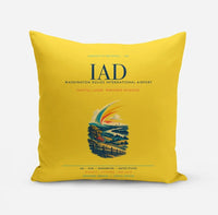 Thumbnail for Washington Dulles International Airport (IAD) design on yellow pillow