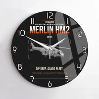 Thumbnail for Leonardo AW101 Merlin HM2 design on black no frame wall clock