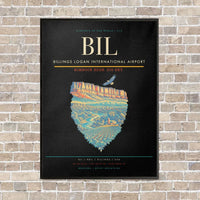 Thumbnail for Billings Logan International Airport BIL - Canvas Framed - Black