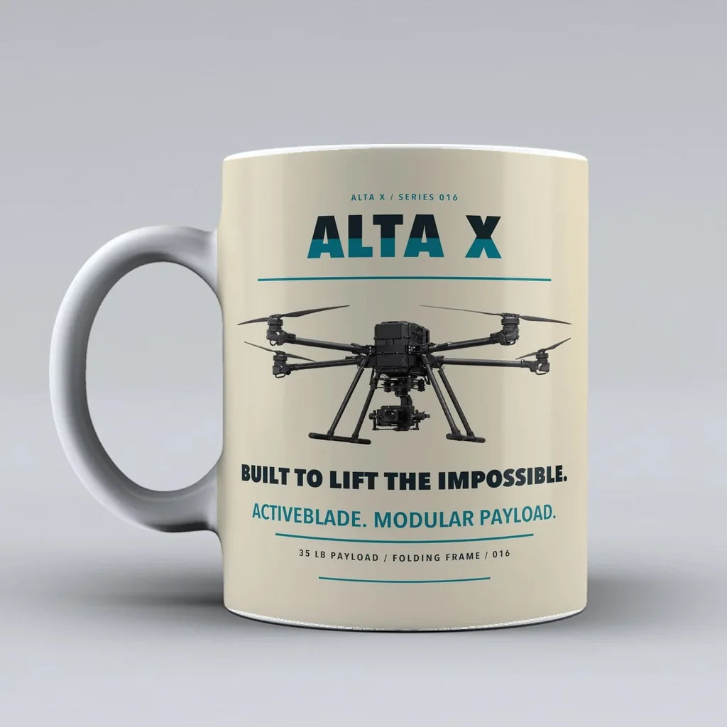 Alta X Mug design on beige freefly