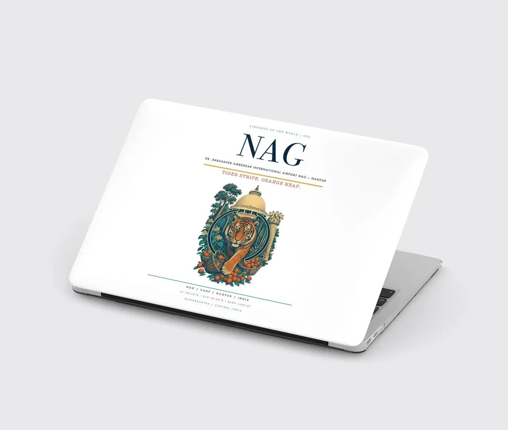 Dr. Babasaheb Ambedkar International Airport (NAG) design on white MacBook case