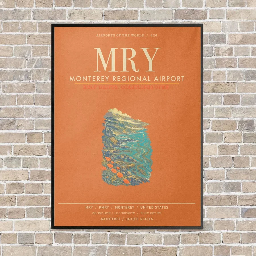 Monterey Regional Airport MRY - Canvas Framed - Orange