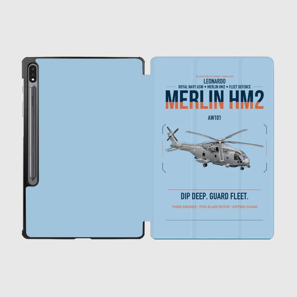 Leonardo AW101 Merlin HM2 design on light blue samsung tablet tablet case
