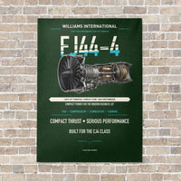 Thumbnail for FJ44-4 vertical canvas print - no frame - dark green background