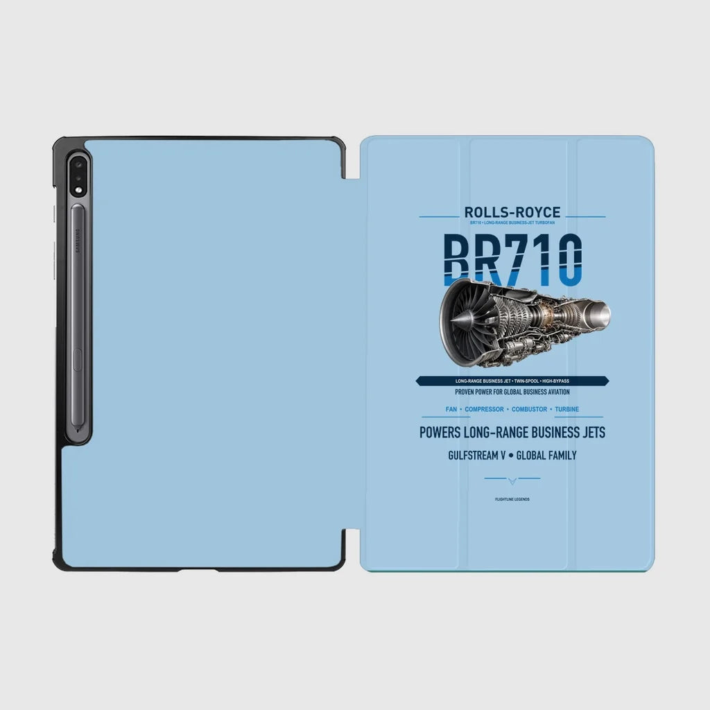 BR710 design on light blue samsung tablet tablet case