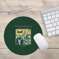 Thumbnail for VINTAGE G4288 - The Weather Station Call - Designed Mouse Pads design on darkgreen round