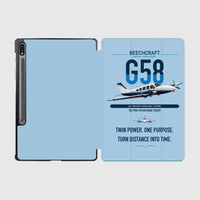 Thumbnail for Beechcraft Baron G58 design on light blue samsung tablet tablet case