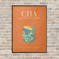 Thumbnail for Chattanooga Airport CHA - Canvas Framed - Orange