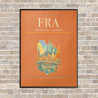 Thumbnail for Frankfurt Airport FRA - Canvas Framed - Orange
