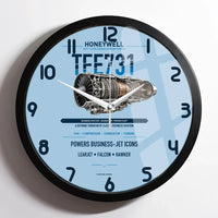 Thumbnail for TFE731 design on light blue framed wall clock